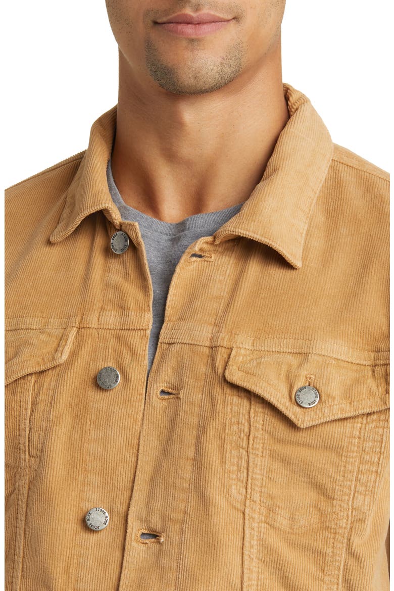 Stretch Corduroy Trucker Jacket, Alternate, color, BROWN