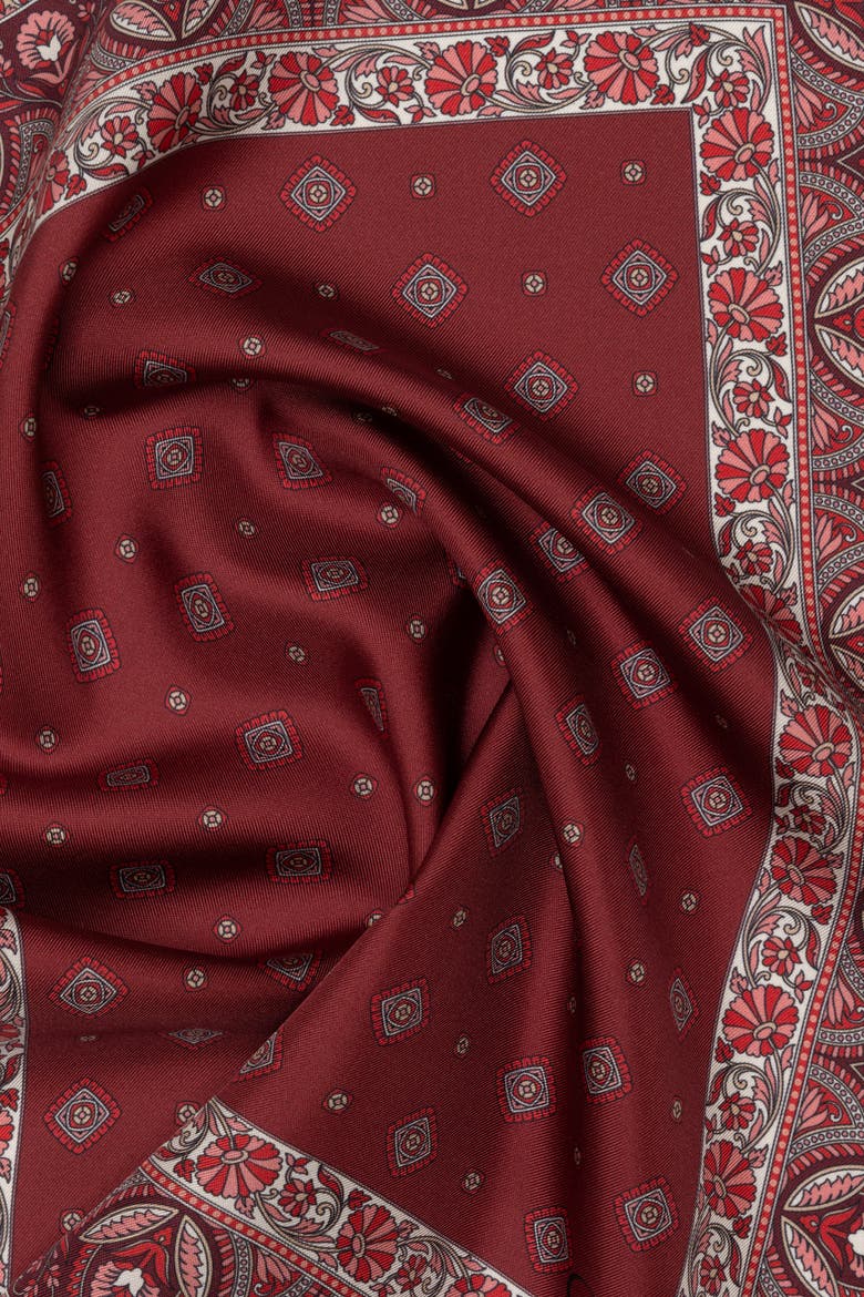Savino - Silk Pocket Square for Men, Alternate, color, Dark Red