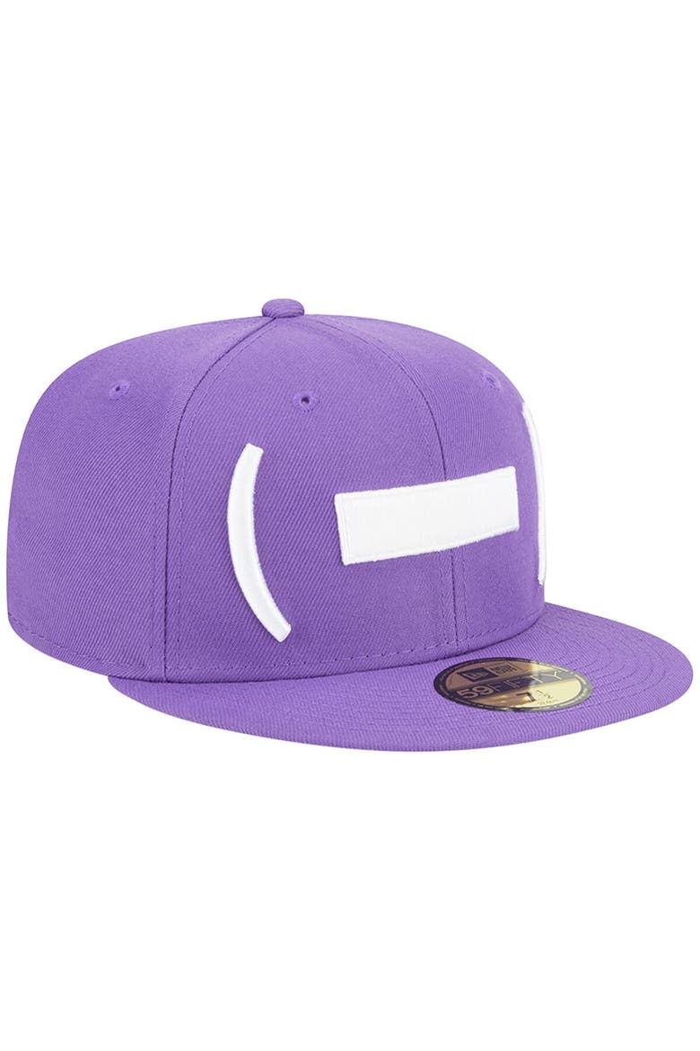 Men's New Era Purple Winston-Salem Dash Theme Nights Hyphen  59FIFTY Fitted Hat, Alternate, color, Purple