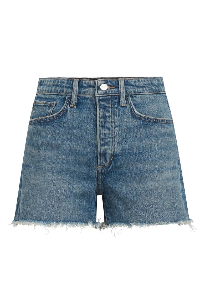 The Jessie Frayed High Waist Relaxed Denim Shorts, Alternate, color, NOT YOUR BABE