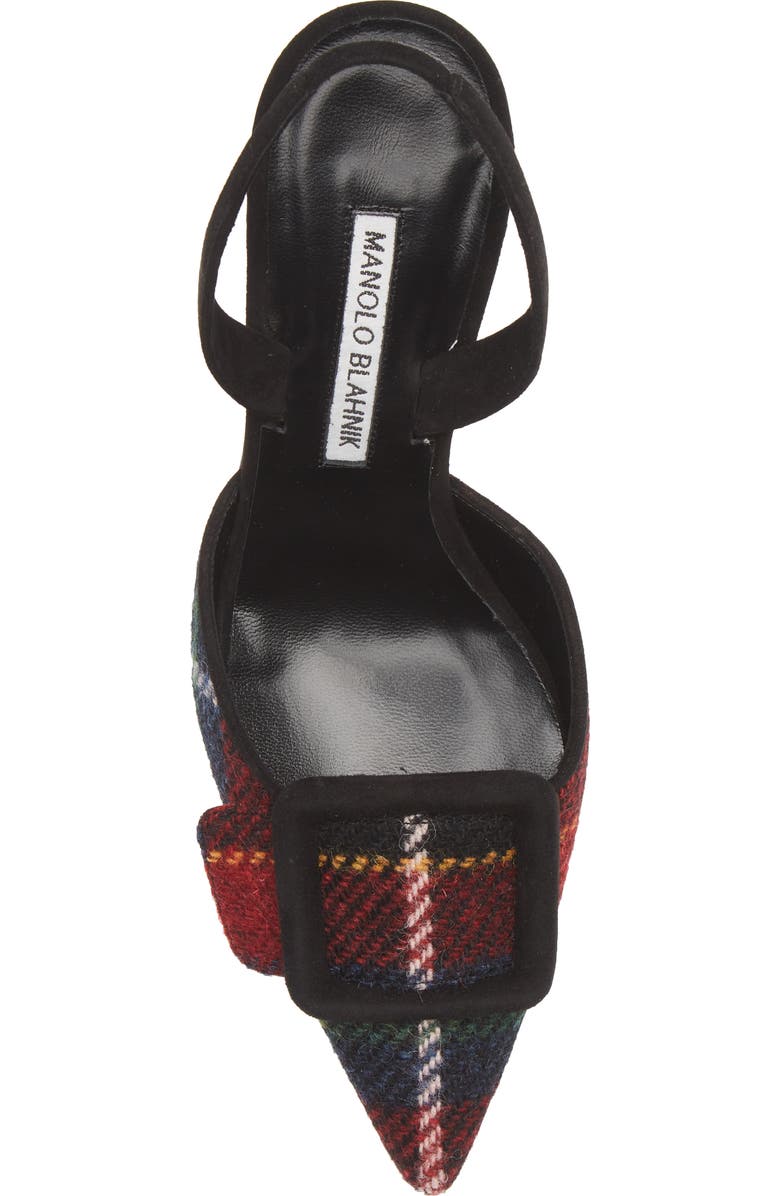 Manolo Blahnik Maysli Gala Buckle Slingback Pointed Toe Pump, Alternate, color,