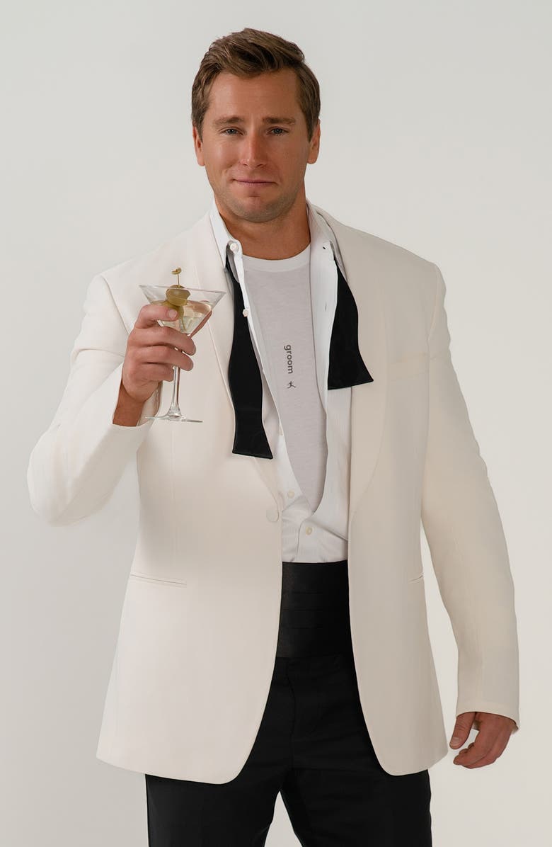 BORED REBEL Groom Crewneck Graphic Undershirt, Alternate, color, White