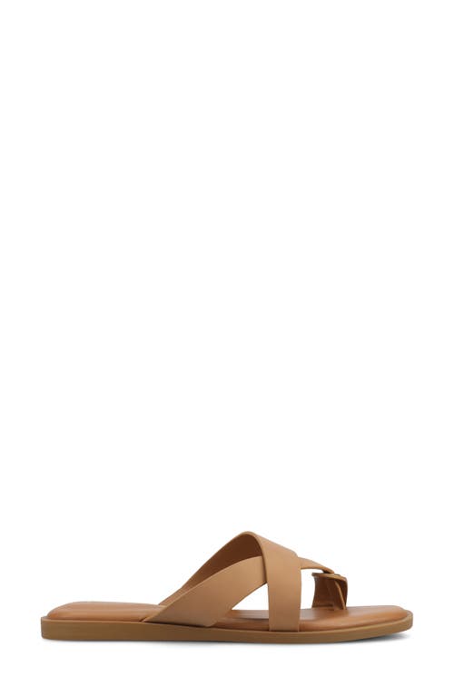 Shop Journee Collection Prizzie Flat Slide Sandal In Tan