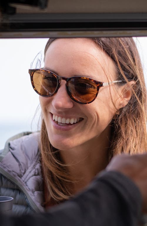 Smith Wander 55mm Chromapop™ Polarized Round Sunglasses In Brown