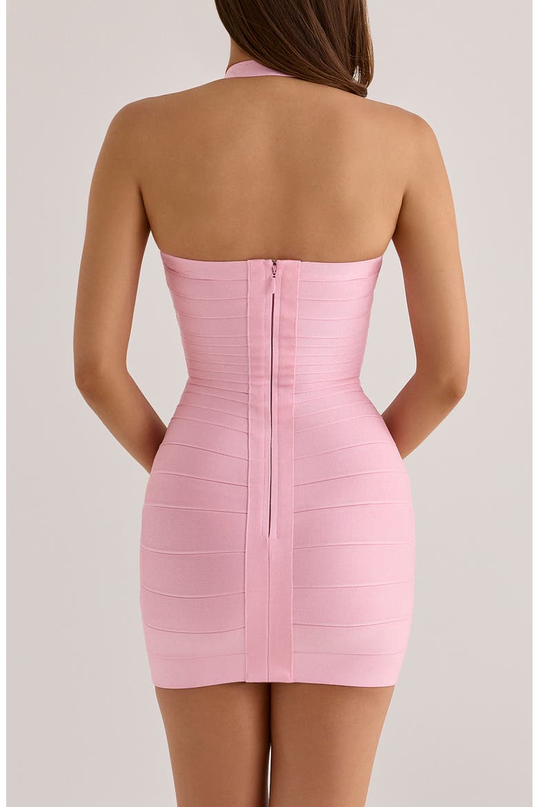Silhouette Halter Neck Minidress, Alternate, color, PINK