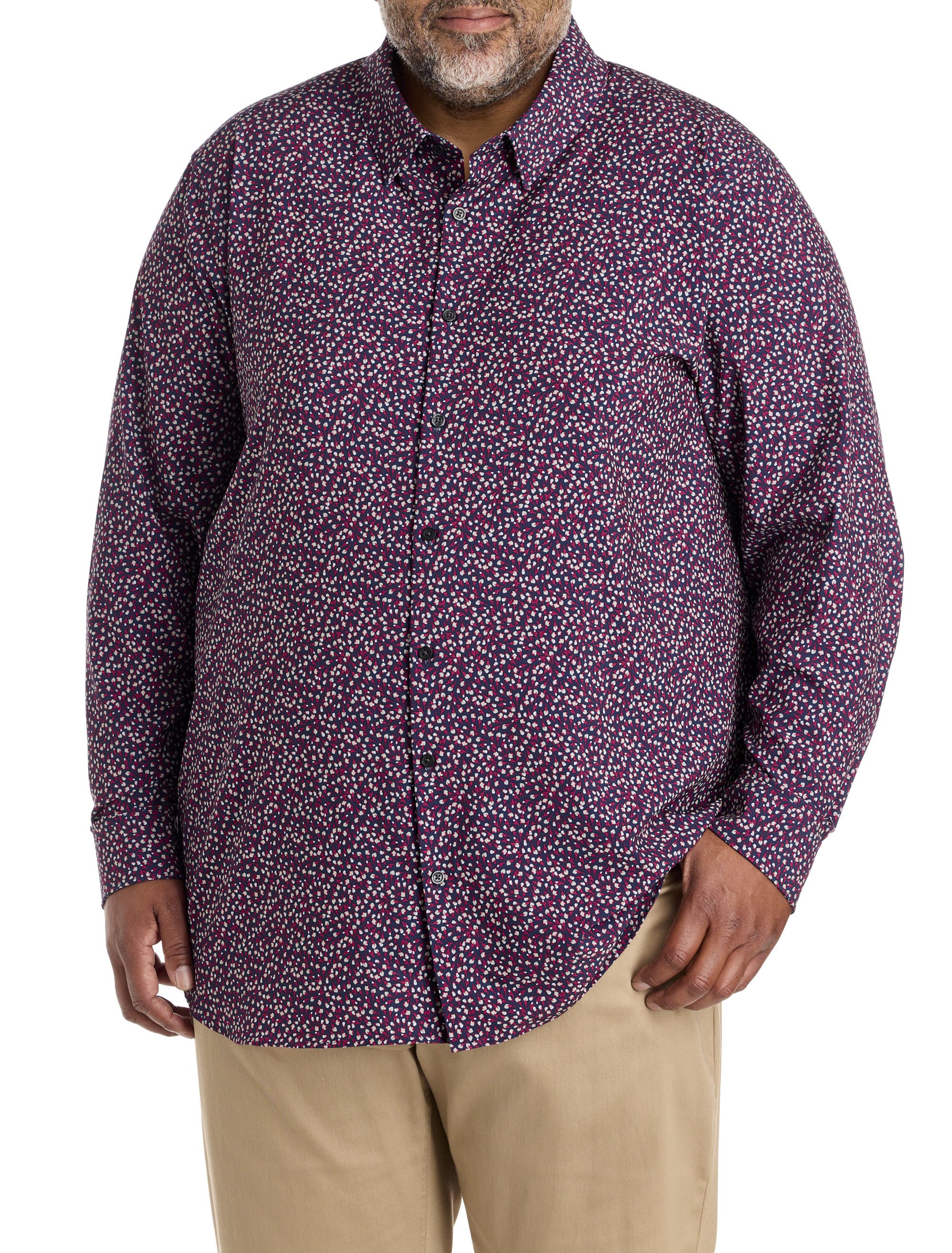 Big & Tall Micro Floral Patterned Sport Shirt - image 2
