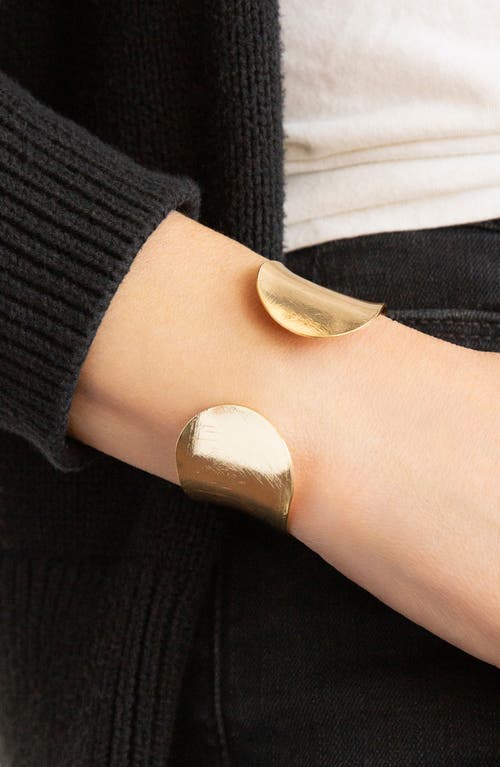 Marlyn Schiff Curved Brushed Cuff In Gold
