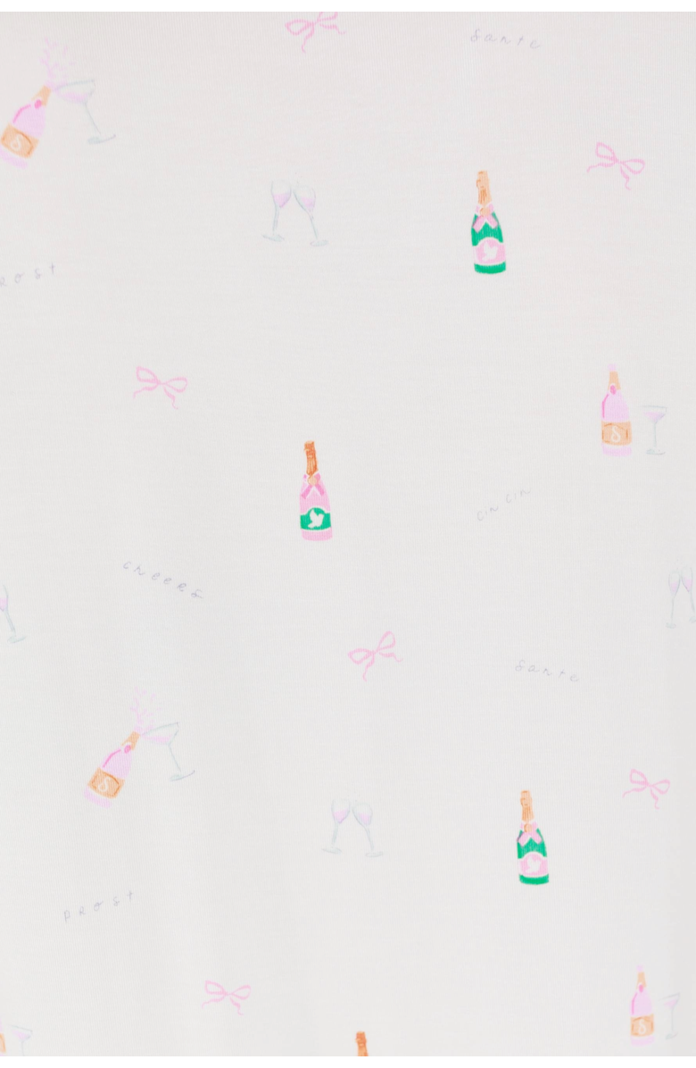 In My Sundays Short Sleeve & Short Pajama Set, Alternate, color, A Toast To Forever