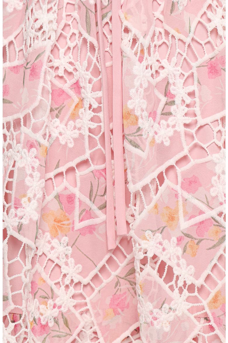 Eleonora Lace Embroidered Midi Dress, Alternate, color, PINK FLORAL