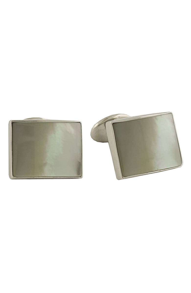 David Donahue Sterling Silver Cuff Links, Main, color, Mother Of Pearl