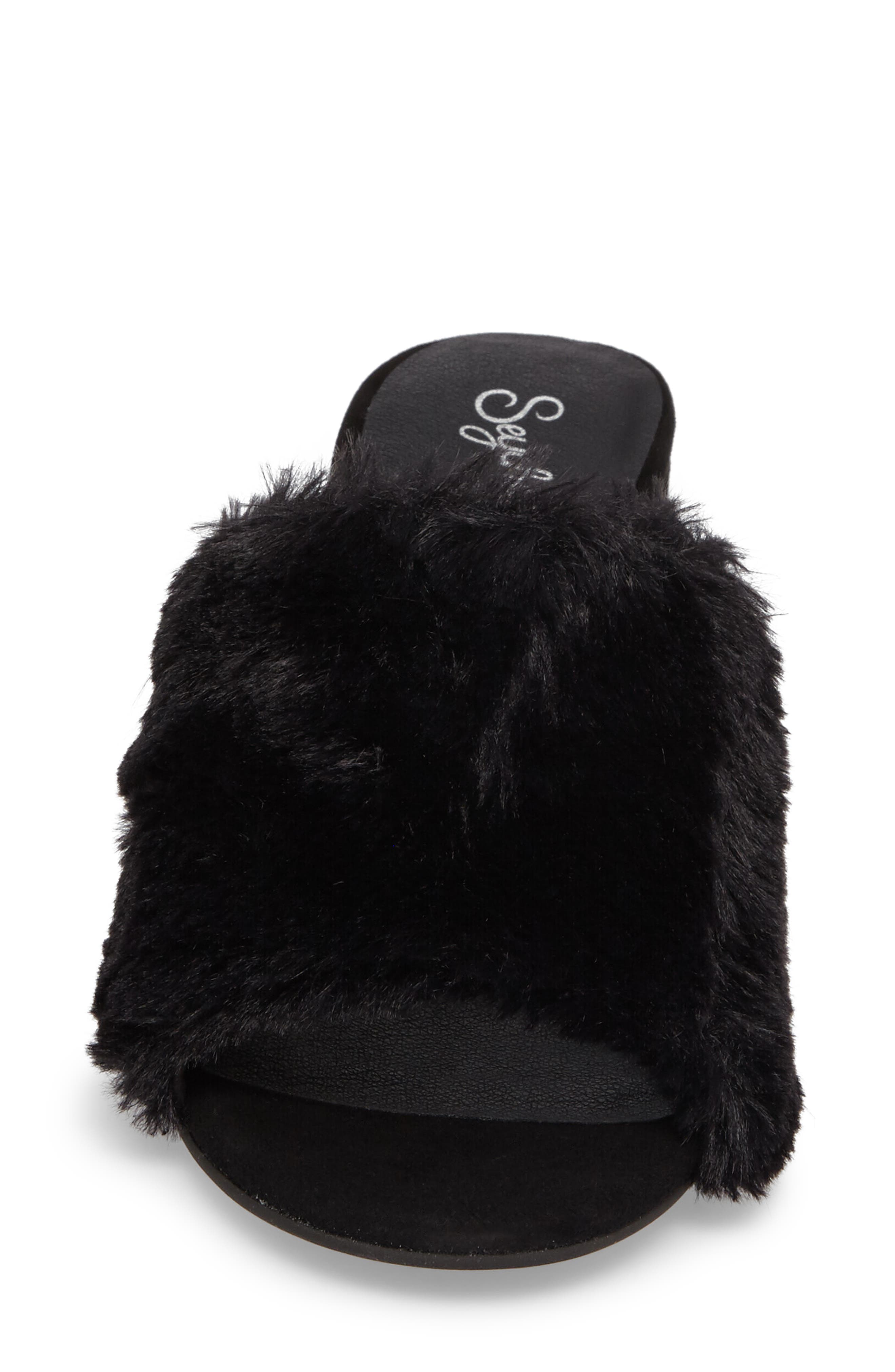 Seychelles Nobody Else Faux Fur Slide Sandal, Alternate, color, 