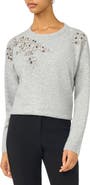 Vince Camuto Embellished Crewneck Sweater