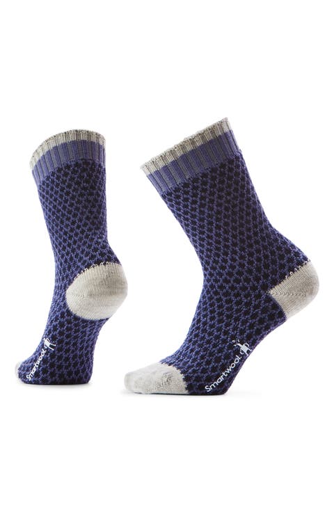 Everyday Cozy Polka Dot Merino Wool Blend Crew Socks