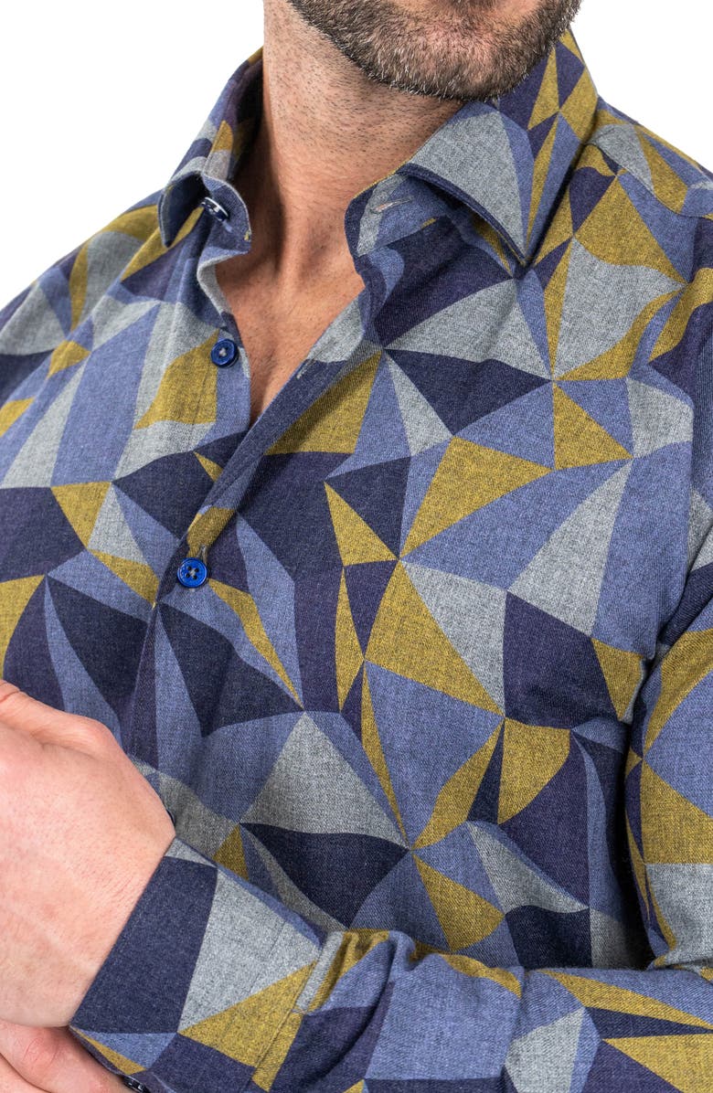 Maceoo Fibonacci Abstract Print Contemporary Fit Button-Up Shirt, Alternate, color,