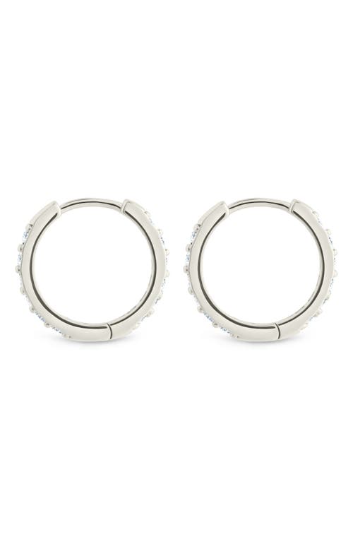 Sterling Forever Zadie Cz Everyday Hoop Earrings In Silver/clear
