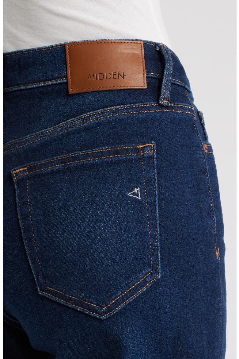 Clean Stretch Raw Hem Wide Leg Jeans, Alternate, color, DARK WASH