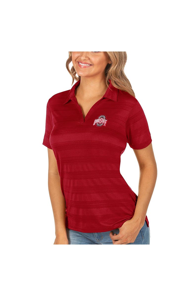 ANTIGUA Women's Antigua Scarlet Ohio State Buckeyes Compass Polo, Main, color, 