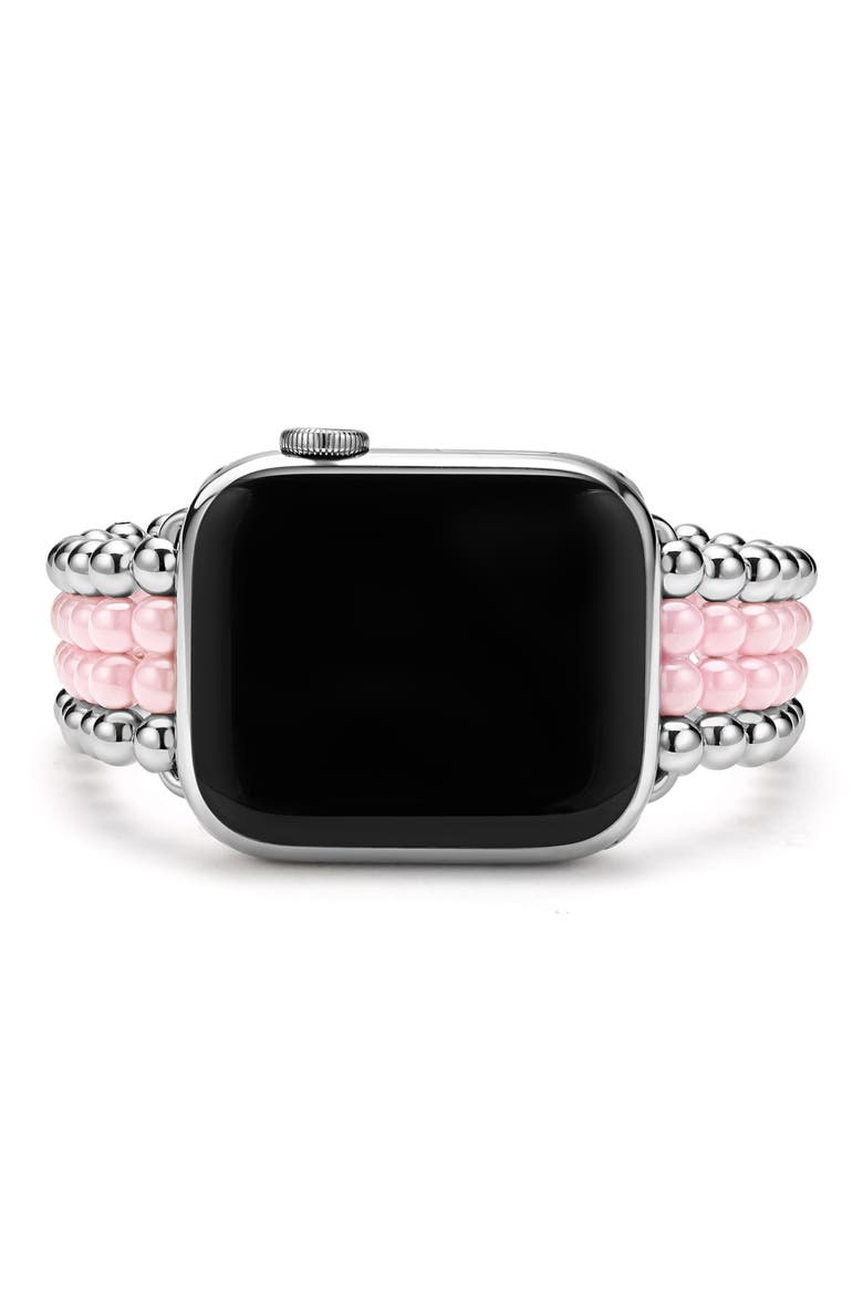 Smart Caviar Infinite Pink Ceramic Apple Watch® Watchband, Alternate, color, PINK/ SILVER