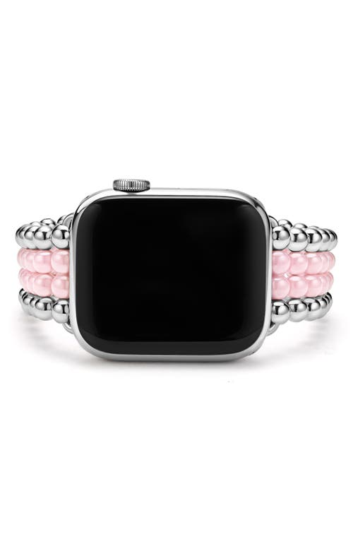 Lagos Smart Caviar Infinite Pink Ceramic Apple Watch® Watchband In Pink/silver