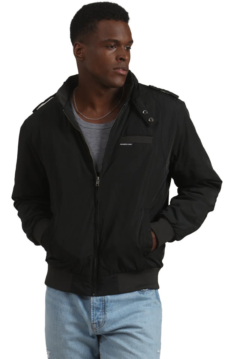 Members Only Men's Heavy Iconic Racer Quilted Lining Jacket, Main, color, Black