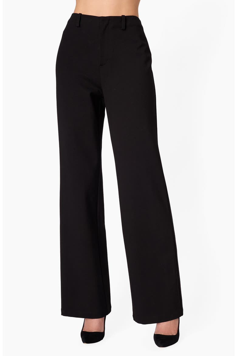 Margie High Waist Bootcut Ponte Pants, Main, color, BLACK