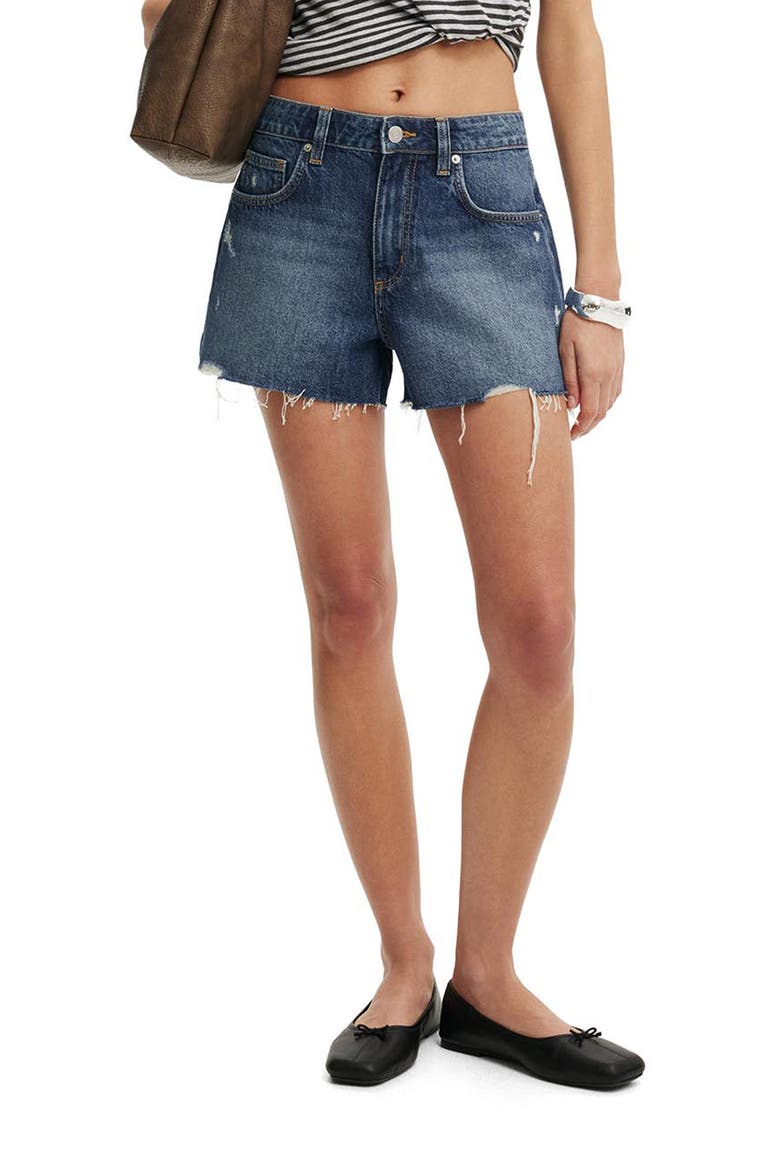 Original Denim Cutoff Shorts, Main, color, SCORPIO BLUE RIP