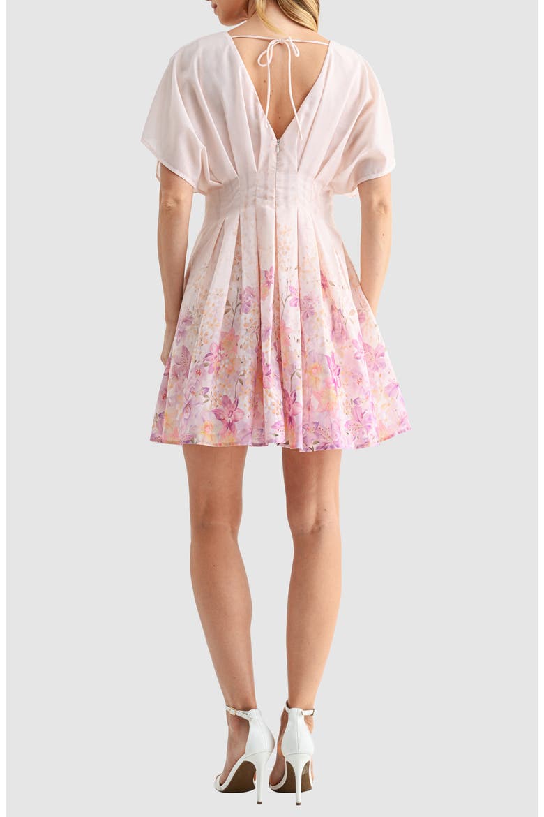Placed Floral Minidress, Alternate, color, BLUSH PINK