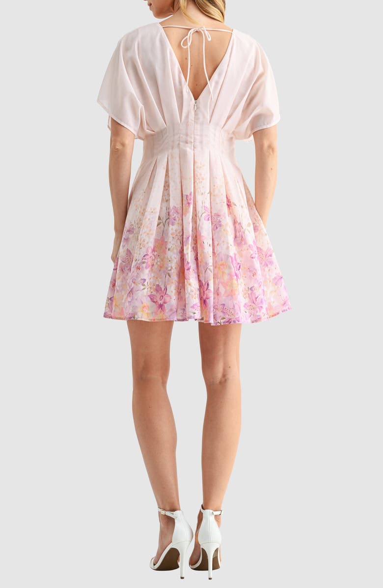 Mila Mae Placed Floral Minidress, Alternate, color, Blush Pink