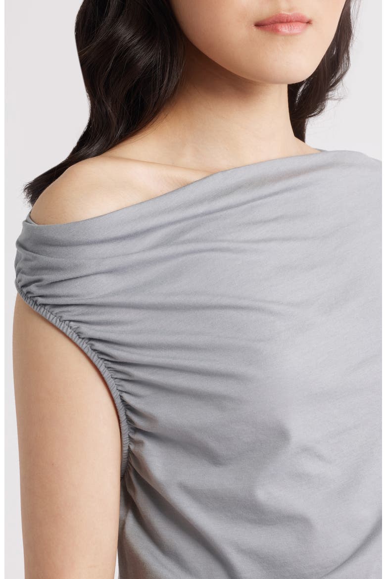 Enila Pleated Stretch Recycled Cotton Blend Dress, Alternate, color, TURQ/AQUA