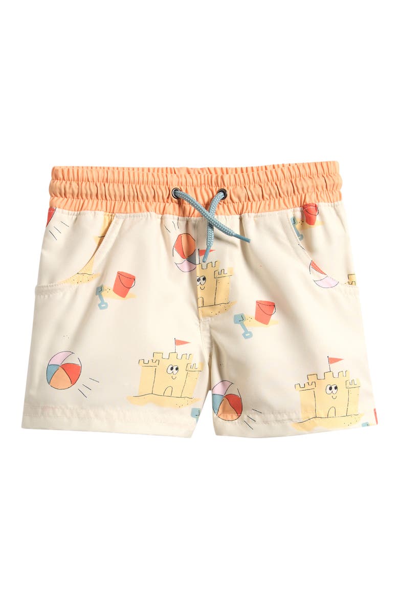 Kids' Standard Swim Trunks, Main, color, SANDCASTLE PRINT