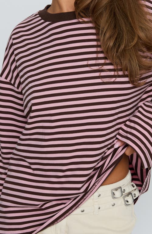 Princess Polly Settle Down Stripe Oversize T-shirt In Multi