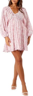 Petal & Pup Paris Floral Textured Long Sleeve Minidress