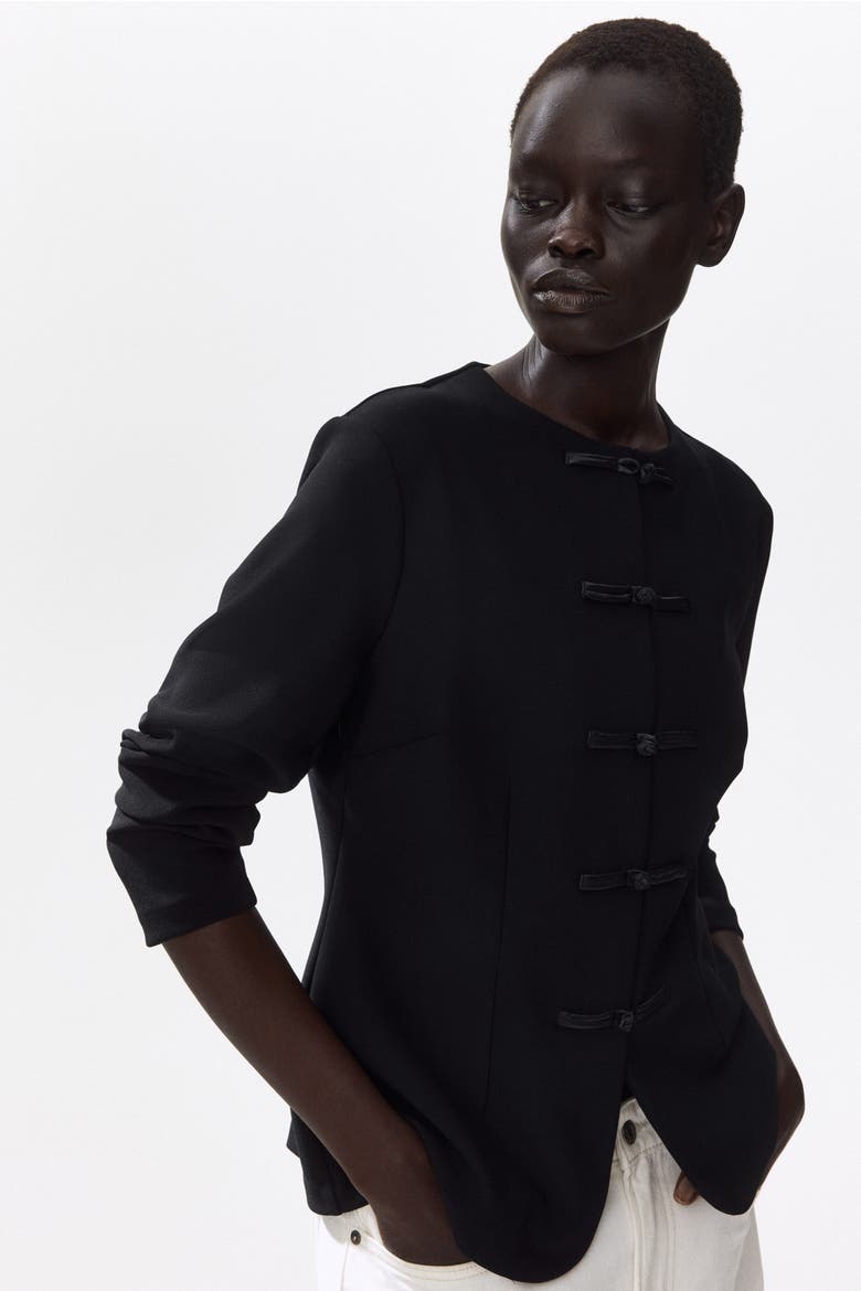 Knot-button Jacket, Alternate, color, Black
