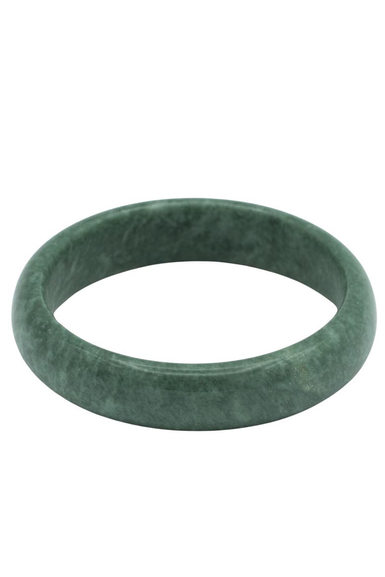 Tennis Opaque Jade-Green Gemstone Bangle, Main, color, Green