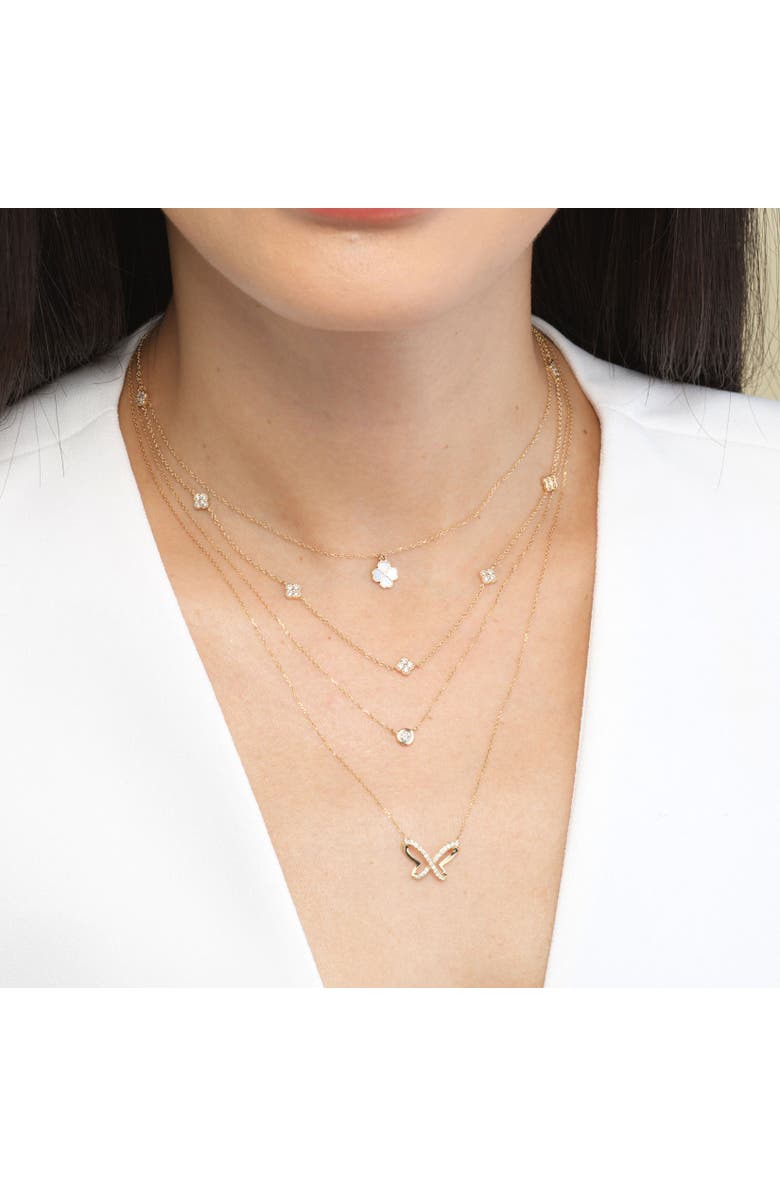 The Lovery Fine Jewelry Large Diamond Butterfly Cutout Necklace, Alternate, color, Yellow Gold