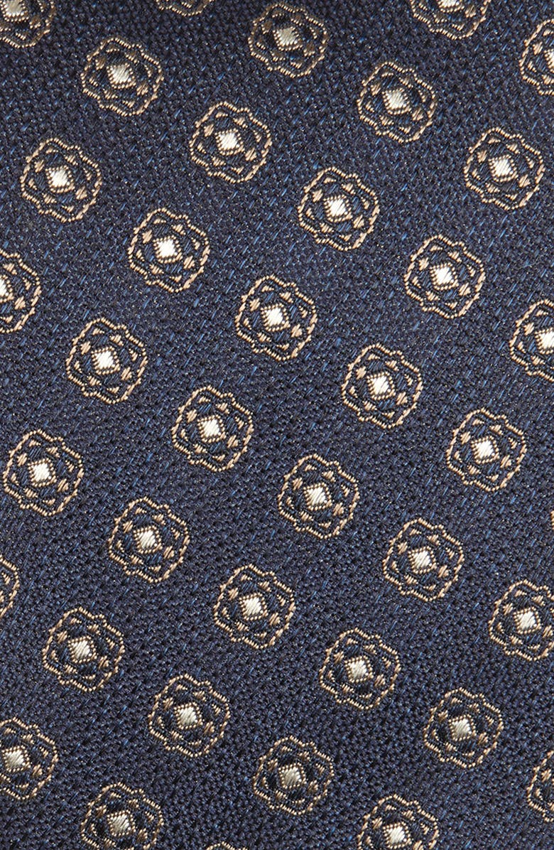 Canali Medallion Silk Tie, Alternate, color, Navy