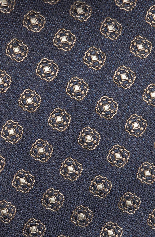 Canali Medallion Silk Tie In Blue