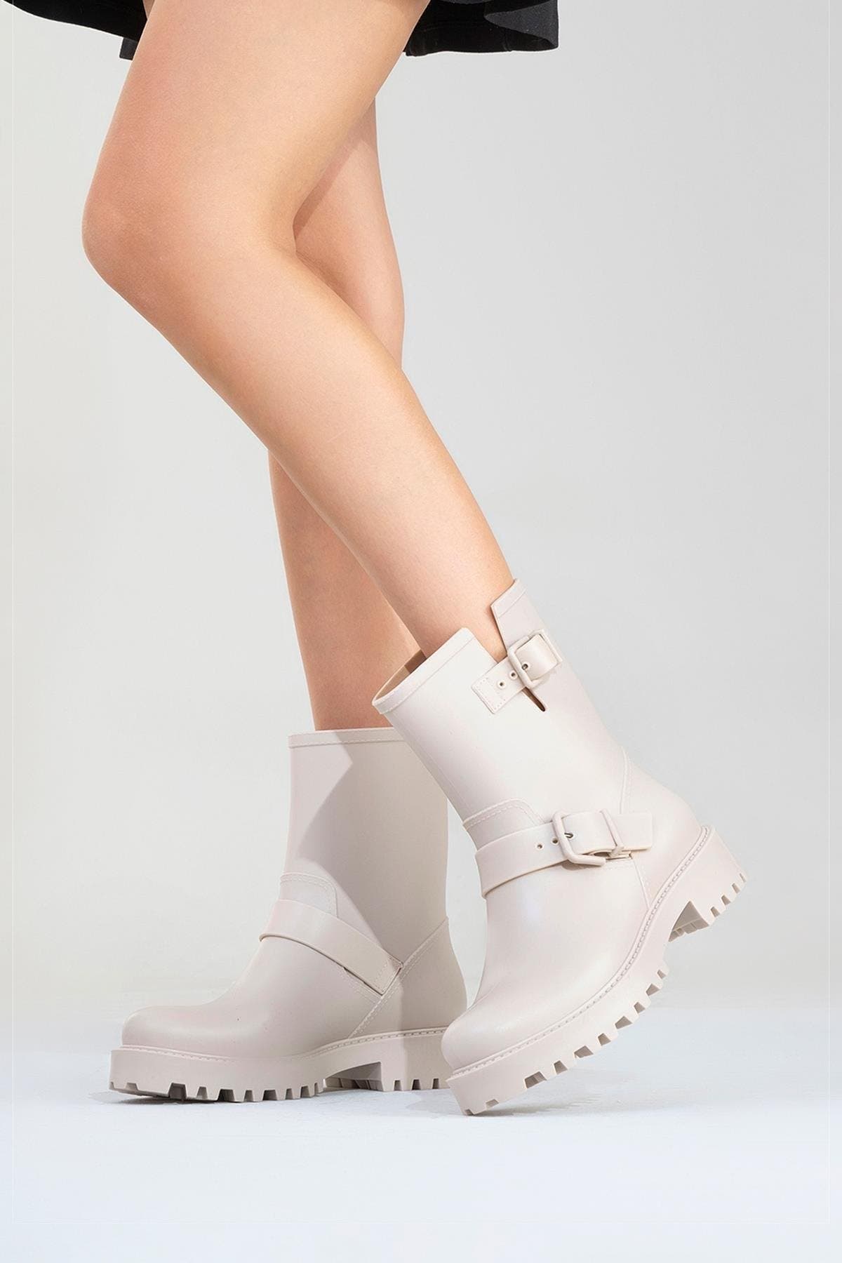 Zone Rain Boot, Alternate, color, Beige Faux Leather