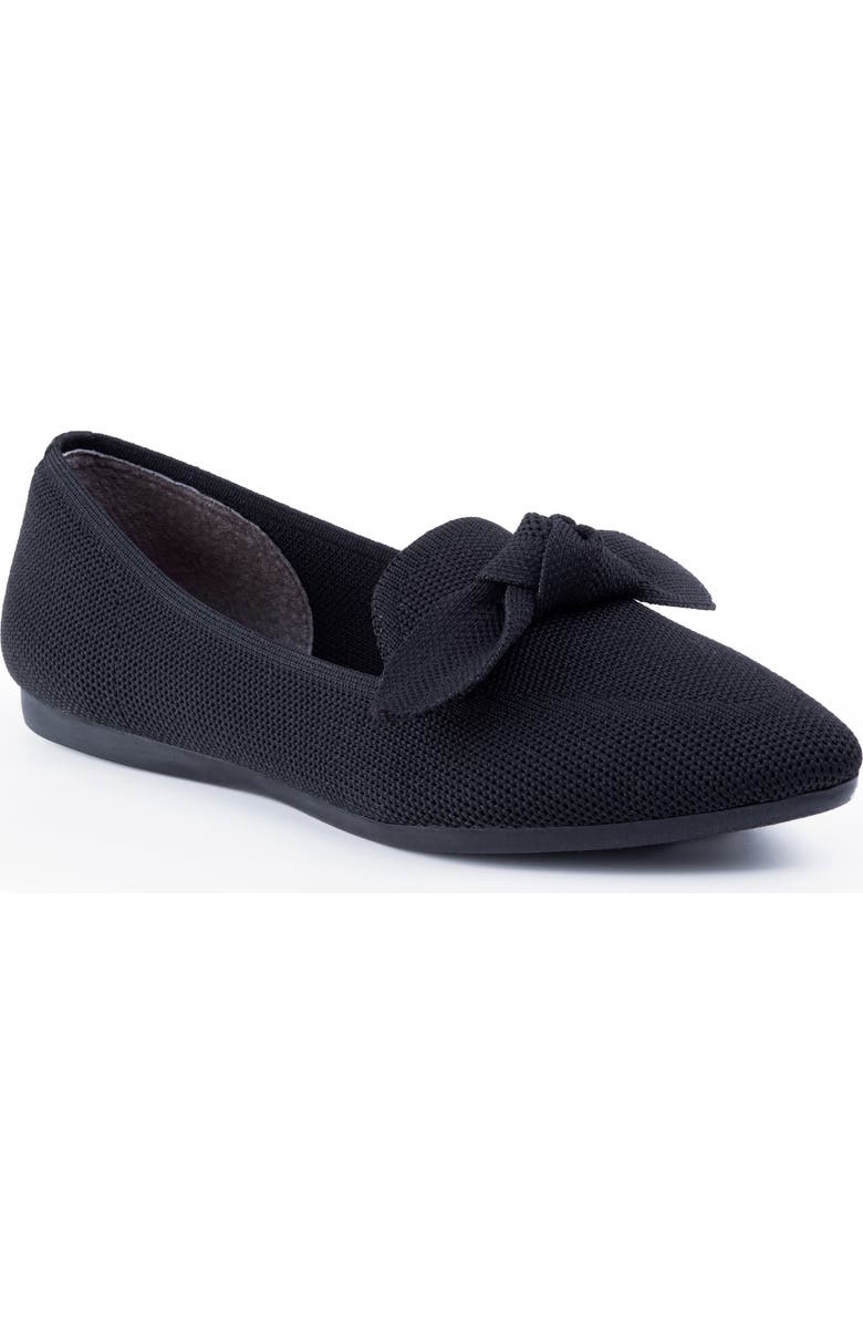 Me Too Annora Bow Pointed Toe Flat, Main, color, Black
