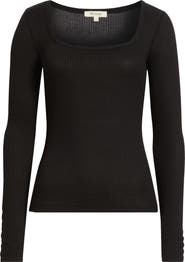 Madewell Square Neck Long Sleeve Top