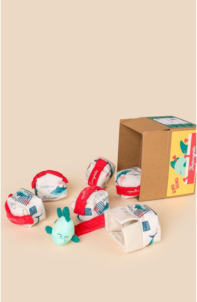 the furryfolks Fish Express Nosework Toy, Alternate, color, Green