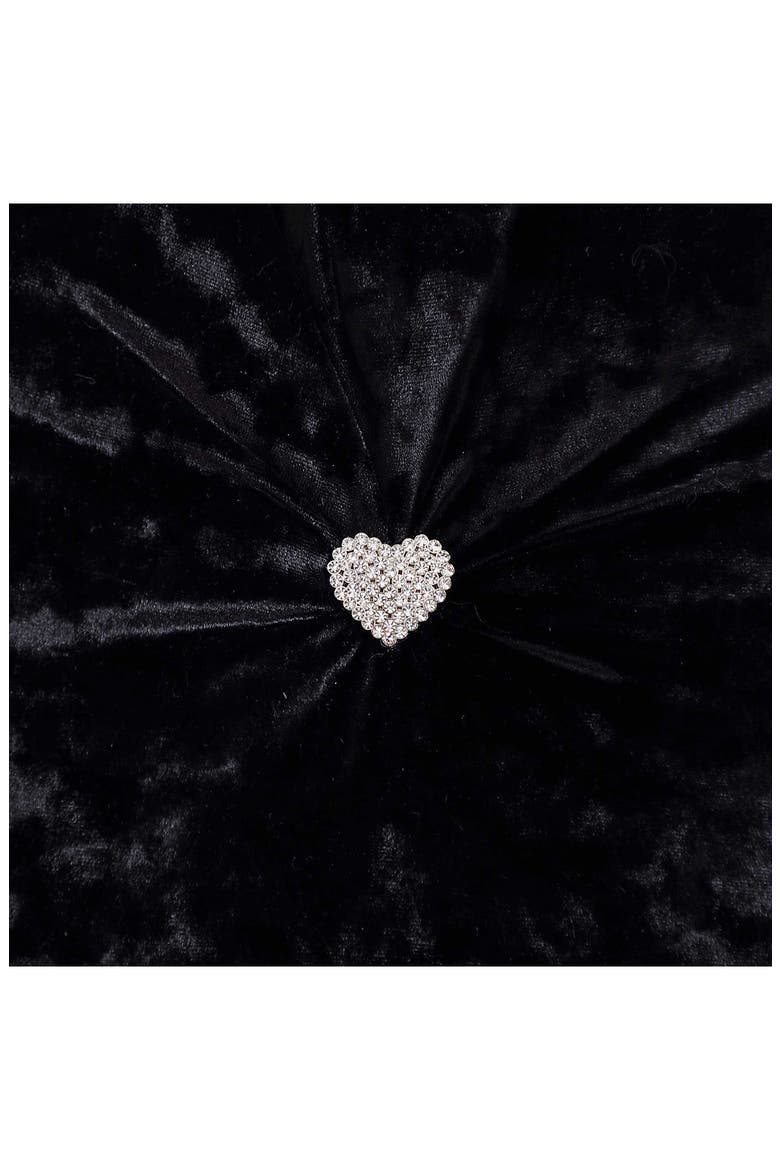 Velvet Heart Plush Throw Pillow, Alternate, color, BLACK