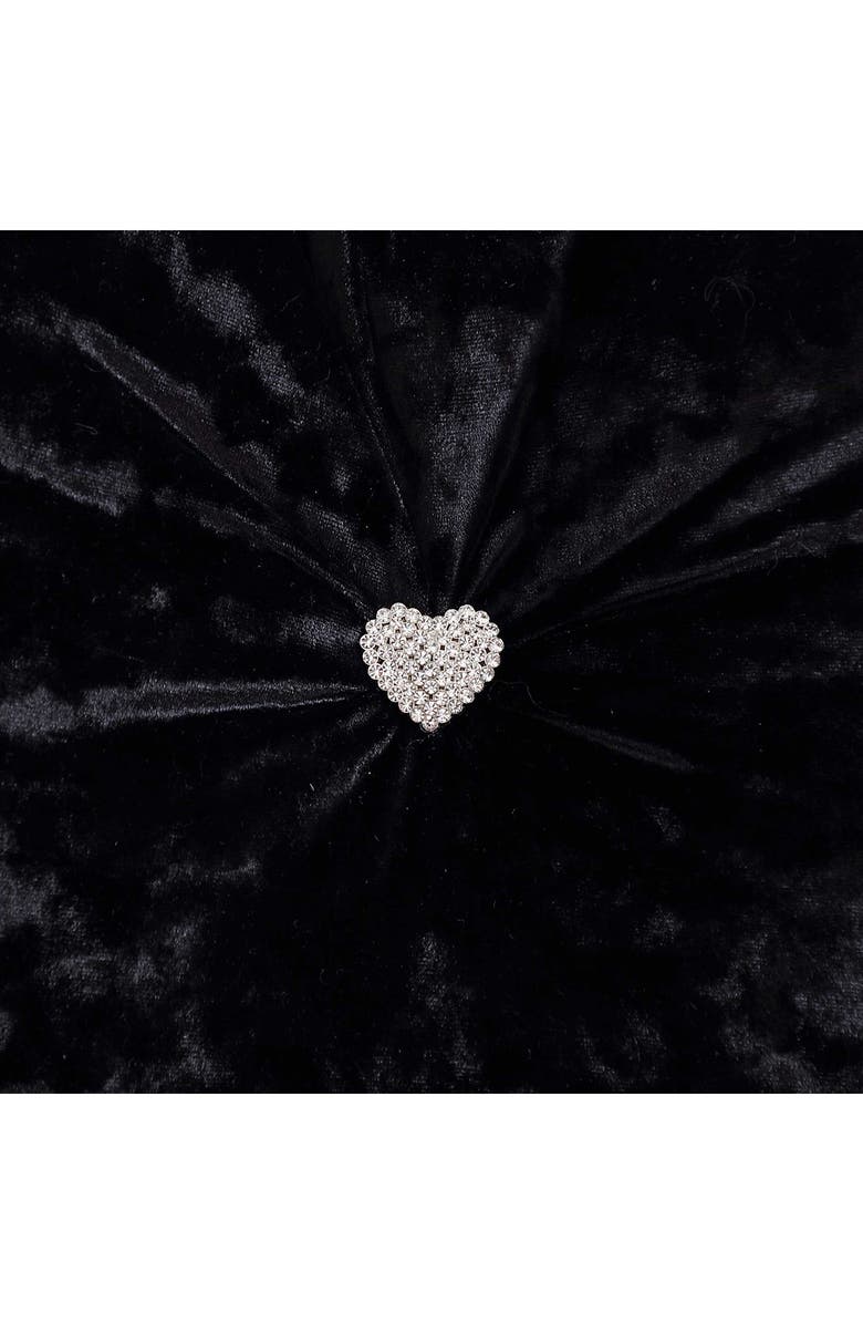 Betsey Johnson Velvet Heart Plush Throw Pillow, Alternate, color, Black