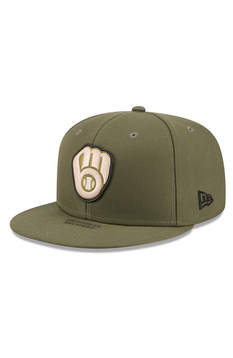 New Era Men's New Era  Olive Milwaukee Brewers 2026 Armed Forces Day 59FIFTY Fitted Hat, Alternate, color, Olive