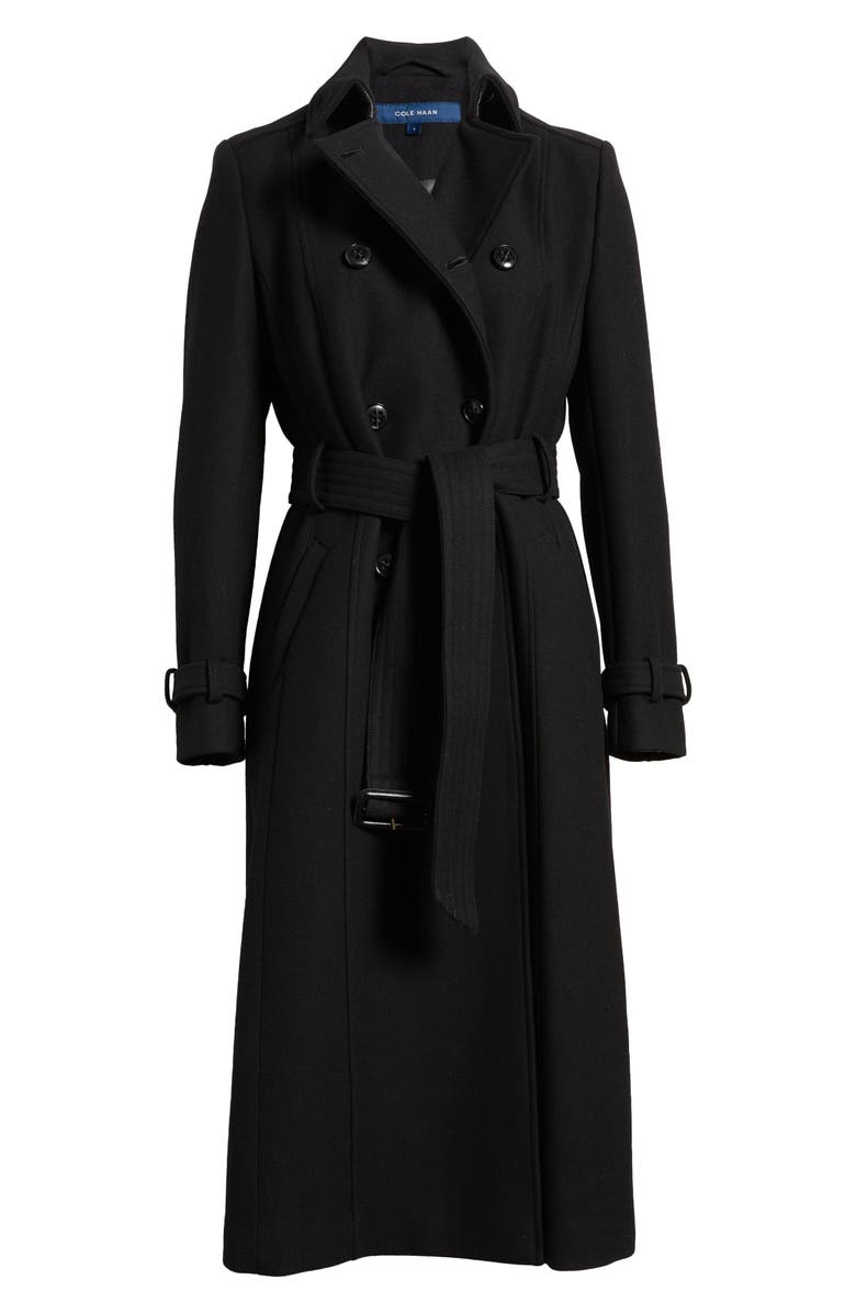 Cole Haan Signature Flared Belted Wool Blend Trench Coat, Alternate, color, 