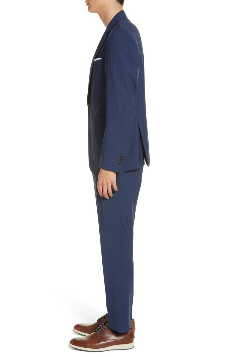 BOSS Navy Stretch Wool Suit, Alternate, color,