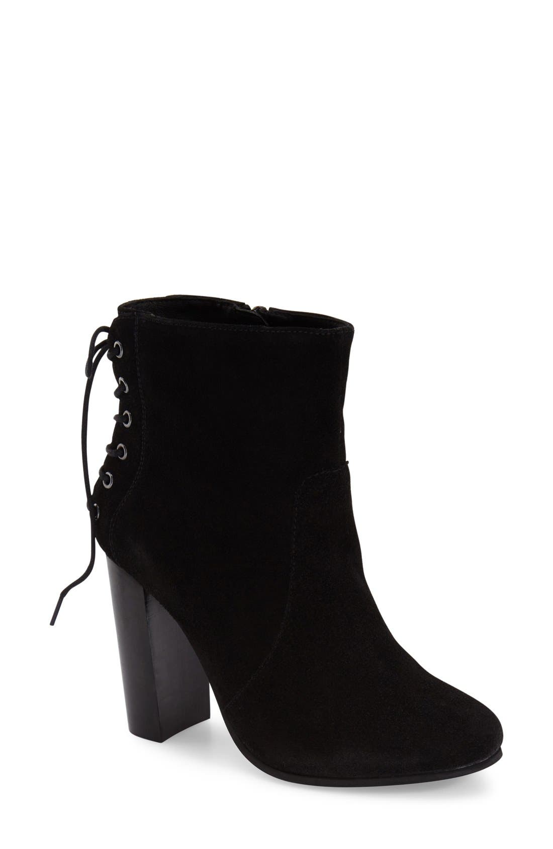 'Rochelle' Bootie, Main, color, BLACK SUEDE