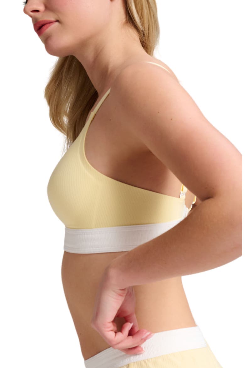 Organic Cotton Rib V-Neck Foam Bra, Alternate, color, Lemonade