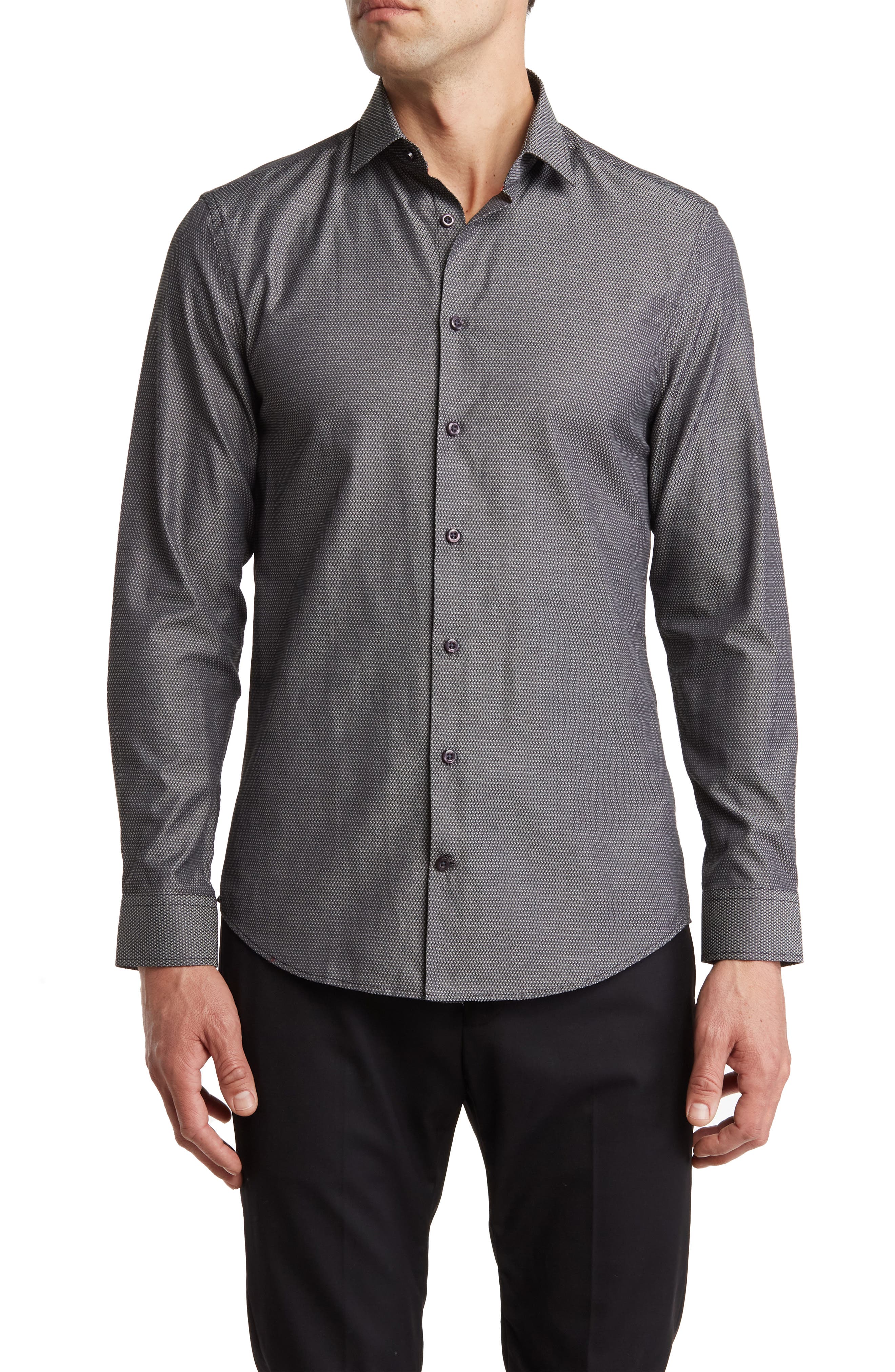 SOUL OF LONDON Pin Dot Stretch Button-Up Shirt | Nordstromrack