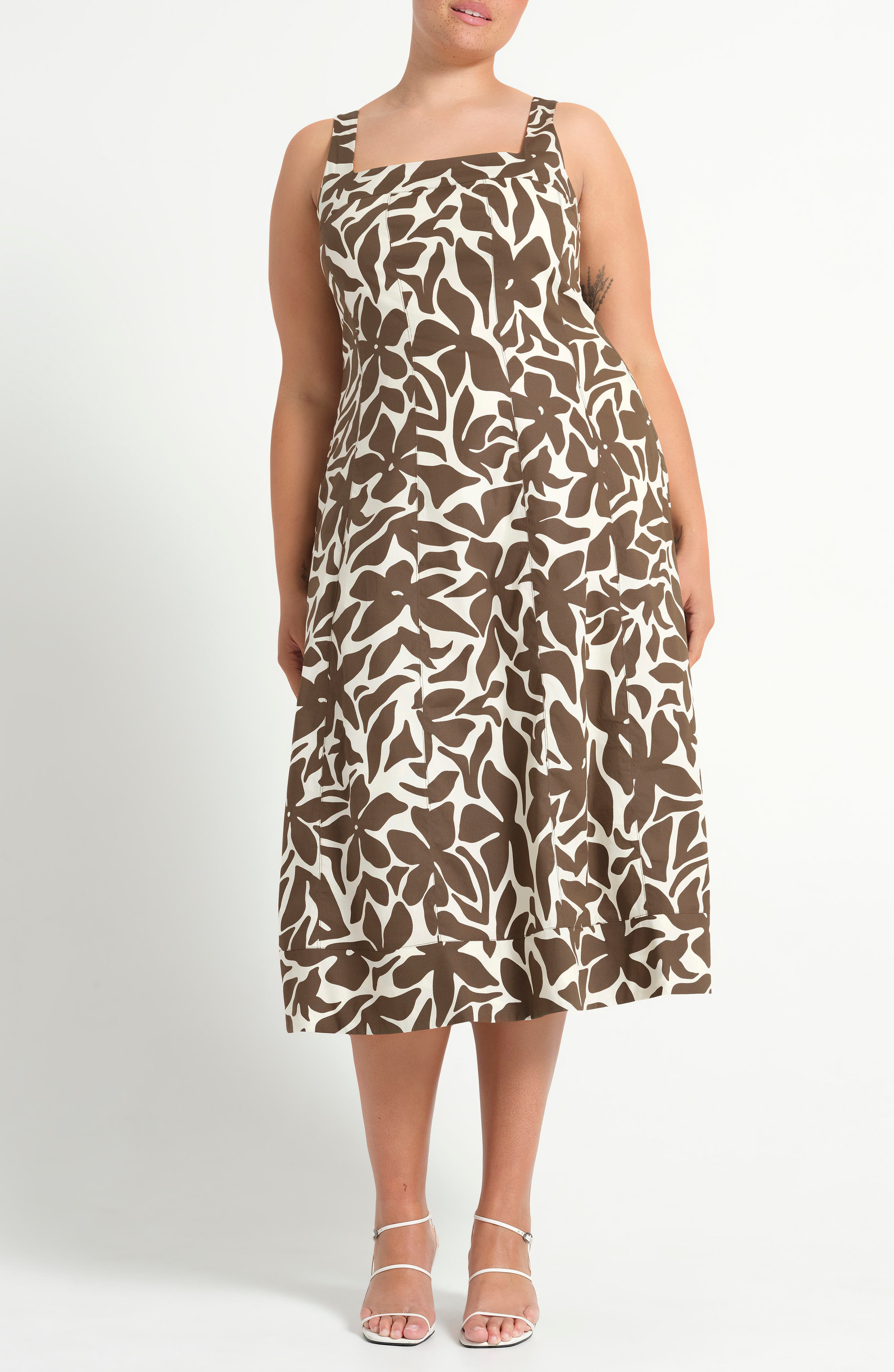Sylvia Print Sleeveless MIdi Dress